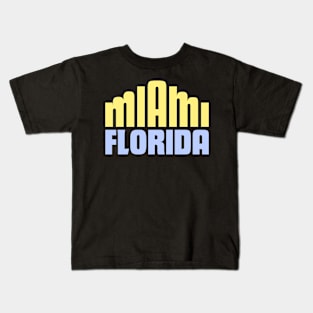 Miami Florida Souvenir Art Deco Architecture Typography Gift Kids T-Shirt